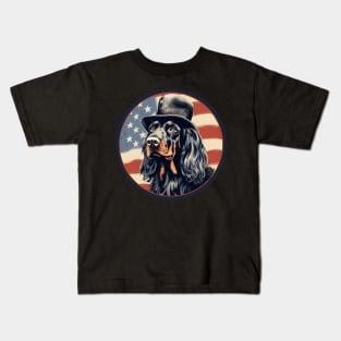 Gordon Setter 4th of July Kids T-Shirt